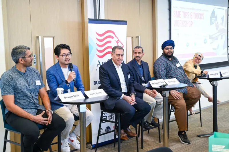 Dhawal Shah a panelist at an AmCham SME Tips & Tricks event.
